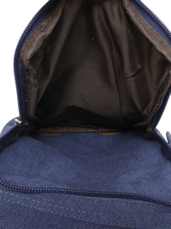 Kaukko Blue Denim Canvas Backpack Purse Adjustable Strap Zip Travel Bag main image 6